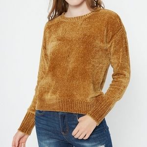 Anthro Philosophy Chenille Goldenrod Sweat…
